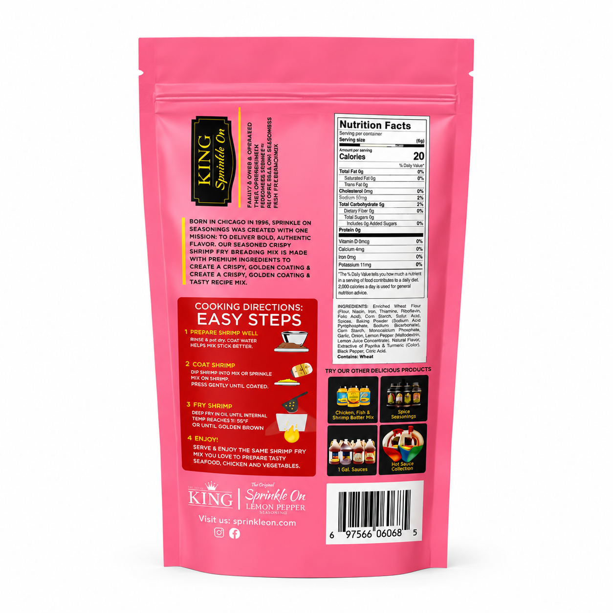 Sprinkle On Seasoned Crispy Shrimp Fry Breading – 340g / 12oz - Image 2