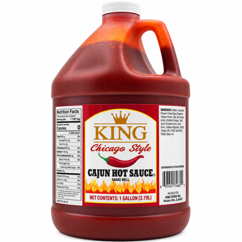 King Chicago Style Cajun Hot Sauce – 1 Gallon